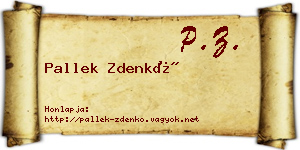 Pallek Zdenkó névjegykártya